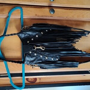 JJ Winters leather Fringe bag